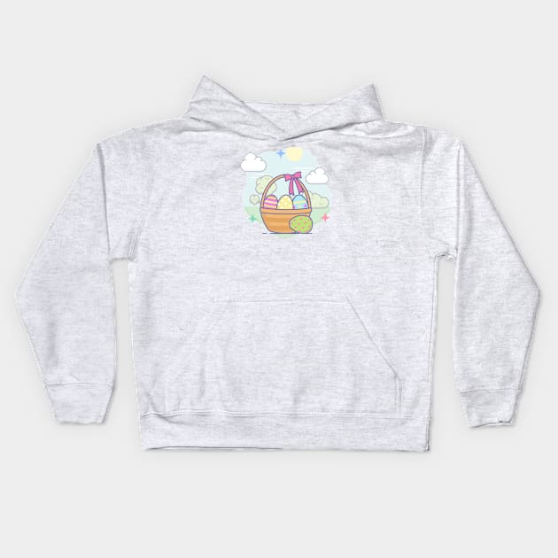 Easter basket in spring Kids Hoodie by derE